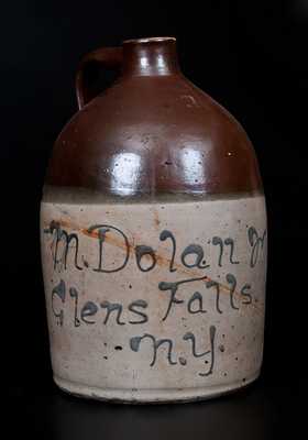 Two-Gallon Stoneware Jug w/ Glens Falls, NY Advertising