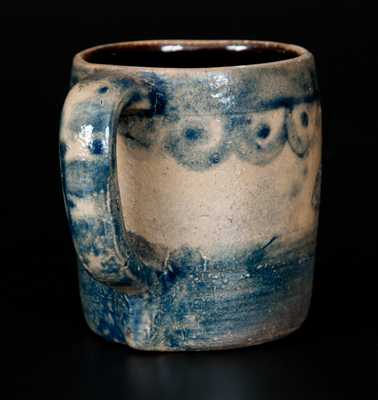 Diminutive Ohio Stoneware Mug with Cobalt Inscription 