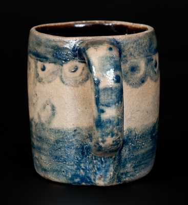 Diminutive Ohio Stoneware Mug with Cobalt Inscription 