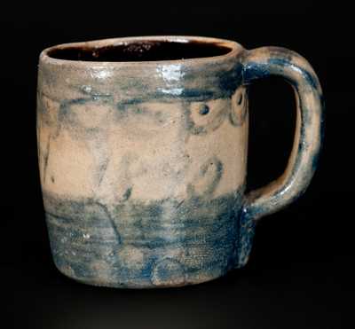 Diminutive Ohio Stoneware Mug with Cobalt Inscription "A. L. H. 1890"