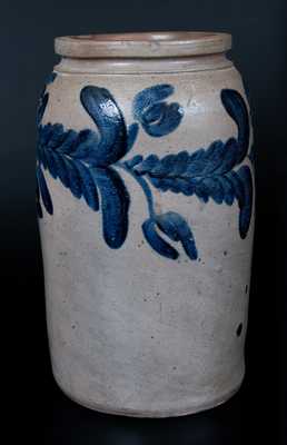 2 Gal. Stoneware Jar with Horizontal Tulip Decoration, Baltimore, circa 1835