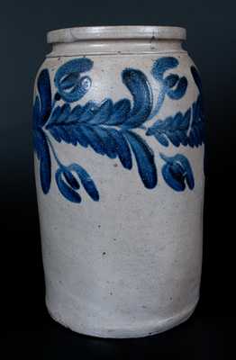 2 Gal. Stoneware Jar with Horizontal Tulip Decoration, Baltimore, circa 1835