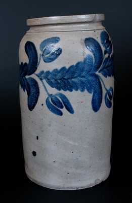 2 Gal. Stoneware Jar with Horizontal Tulip Decoration, Baltimore, circa 1835