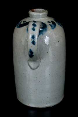 Unusual JOHN BELL / WAYNESBORO Celadon-Glazed Redware Jug w/ Cobalt Decoration