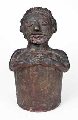 Large Stoneware Face Harvest Jug, possibly Alabama