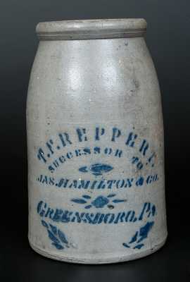 T. F. REPPERT / SUCCESSOR TO / JAS. HAMILTON & CO. / GREENSBORO, PA Stoneware Wax Sealer