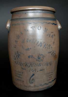 HAMILTON & JONES / GREENSBORO, PA 6 Gal. Stoneware Jar