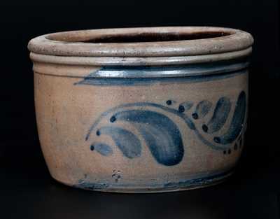 Fine Small-Sized Stoneware Bowl w/ Freehand Cobalt Decoration, Western PA origin, circa 1875