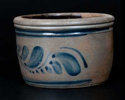Fine Small-Sized Stoneware Bowl w/ Freehand Cobalt Decoration, Western PA origin, circa 1875
