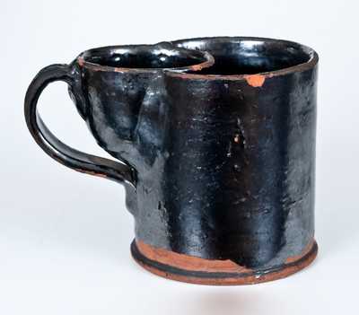 Very Rare Kingwood, Virginia (now West Virginia) 1850 Redware Shaving Mug