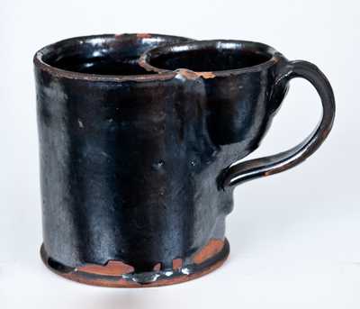 Very Rare Kingwood, Virginia (now West Virginia) 1850 Redware Shaving Mug