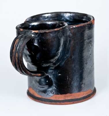 Very Rare Kingwood, Virginia (now West Virginia) 1850 Redware Shaving Mug