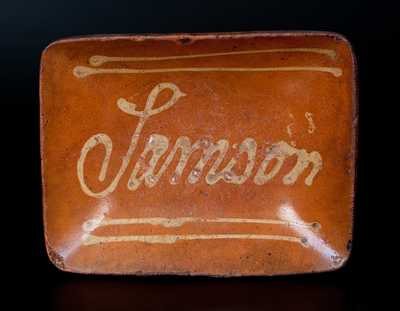 Norwalk, CT Redware Charger with