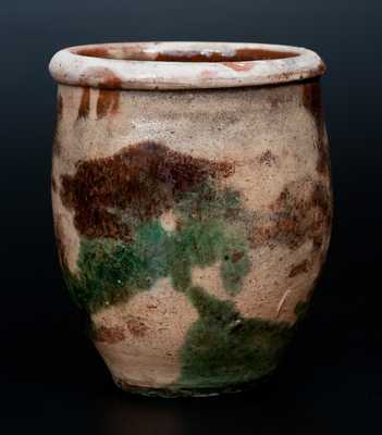 Rare S. BELL & SON / STRASBURG, VA Multi-Glazed Redware Cream Jar
