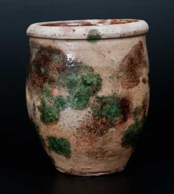 Rare S. BELL & SON / STRASBURG, VA Multi-Glazed Redware Cream Jar