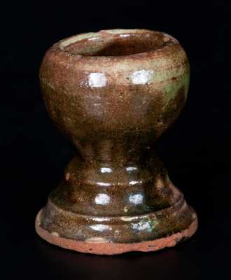 Multi-Glazed Redware Egg Cup, Strasburg, VA, circa 1890