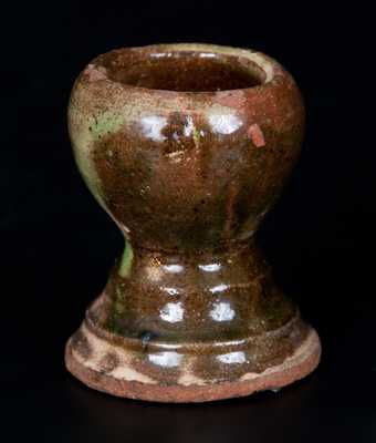 Multi-Glazed Redware Egg Cup, Strasburg, VA, circa 1890