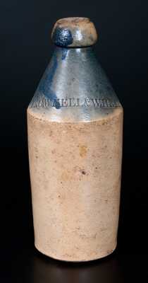 BROWNELL & WHEATON Stoneware Bottle with Cobalt-Dipped Top
