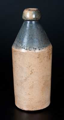 BROWNELL & WHEATON Stoneware Bottle with Cobalt-Dipped Top