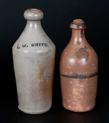 Lot of Two: Stoneware Bottles, one Impressed L. W. SMITH