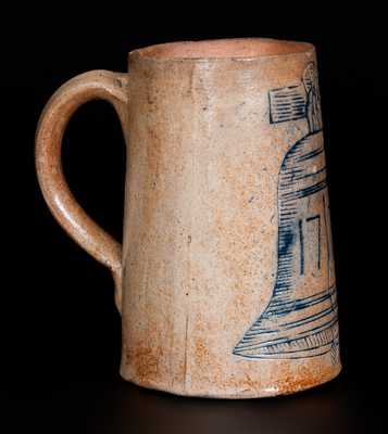 Very Rare Stoneware Mug w/ Liberty Bell Decoration, Aaron Radley, Philadelphia, circa 1876