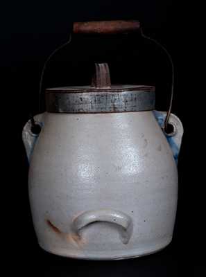 Rare 1 Gal. T. G. DAUB / EASTON, PA Decorated Stoneware Batter Pail