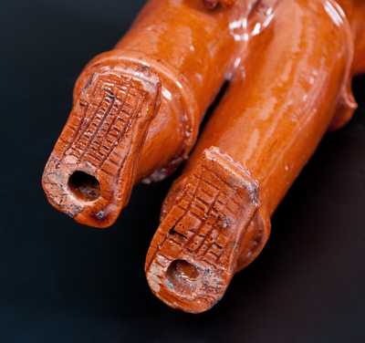 Very Rare Extremely Large Detailed Redware Figure of a Man