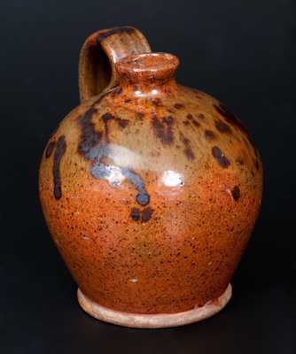 Diminutive Redware Jug with Manganese Splotches