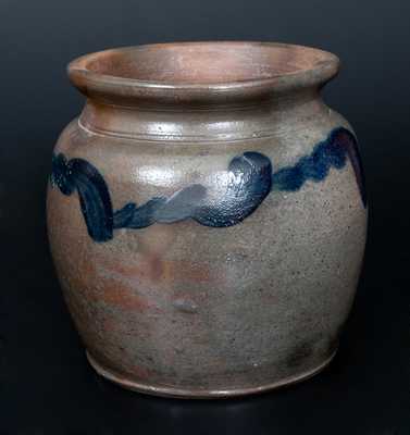 Rare att. Henry Glazier (Huntingdon, PA) Squat-Shaped Stoneware Jar