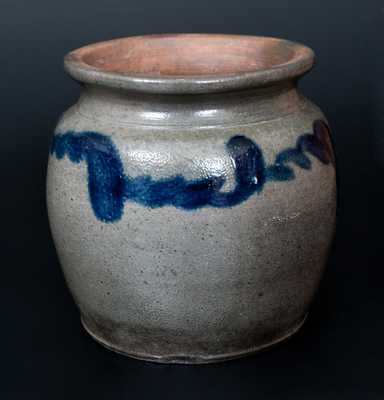 Rare att. Henry Glazier (Huntingdon, PA) Squat-Shaped Stoneware Jar