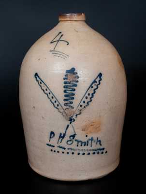 Scarce P.H. Smith, Summit County, OH Four-Gallon Stoneware Jug