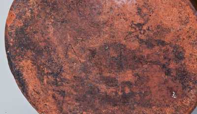 Lot of Three: Manganese-Glazed Redware Jars incl. Example with "A. C." Scratched in Underside