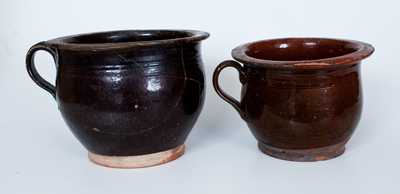 Lot of Two: Early Redware Chamberpots