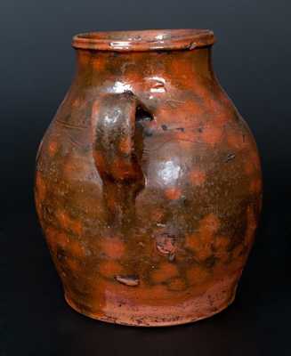 Open-Handled Redware Vase, probably New England, first half 19th century