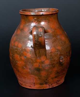 Open-Handled Redware Vase, probably New England, first half 19th century