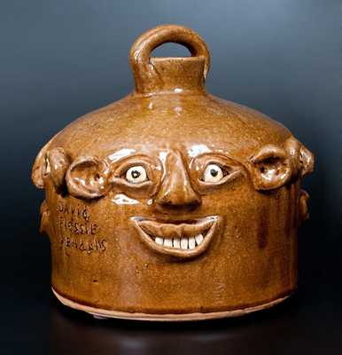 David and Flossie Meaders Four-Sided Stoneware Face Jug
