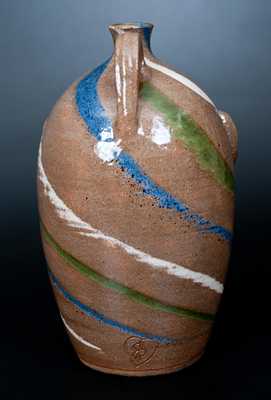 Joe Reinhardt Stoneware Swirl Face Jug