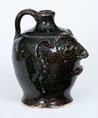 Bobby Ferguson Stoneware Green-Glazed Pedestal Face Jug