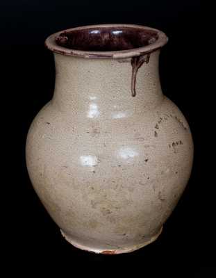 Extremely Rare Redware Vase Stamped 