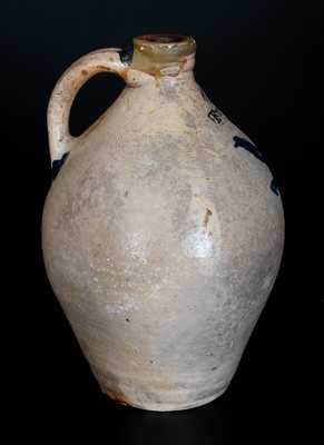 Extremely Rare J FENTON (Dorset, VT c1805) Stoneware Jug w/ Impressed Bird Decoration