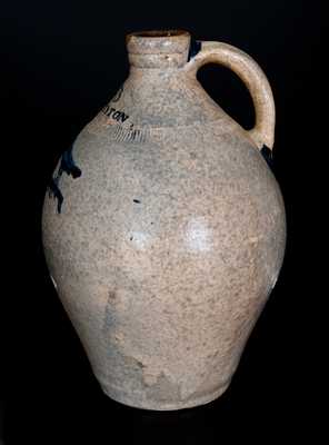 Extremely Rare J FENTON (Dorset, VT c1805) Stoneware Jug w/ Impressed Bird Decoration