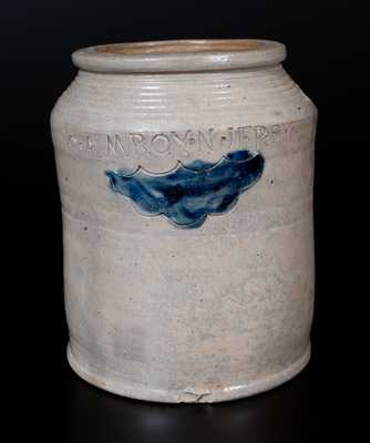 Very Fine Warne & Letts S. AMBOY N. JERSY Half-Gallon Stoneware Jar with Impressed Design