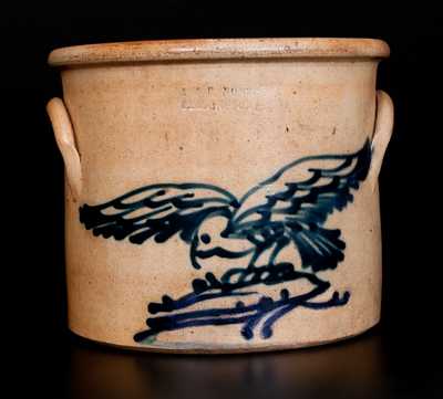 Rare J. & E. NORTON / BENNINGTON, VT Stoneware Flying Hawk Crock