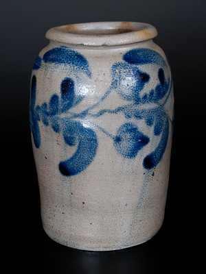 H.C. SMITH / ALEXA / D.C. Stoneware Jar w/ Cobalt Floral Decoration