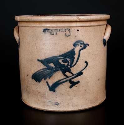 Rare J.B. PFALTZGRAFF & CO. / YORK, PA 3 Gal. Stoneware Crock with Bird Decoration