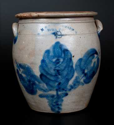2 Gal. H. B. PFALTGRAFF / YORK, PA Stoneware Jar with Elaborate Floral Decoration