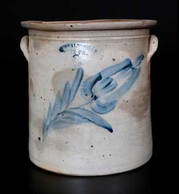 3 Gal. H. B. PFALTZGRAFF / YORK, PA Stoneware Crock with Floral Decoration