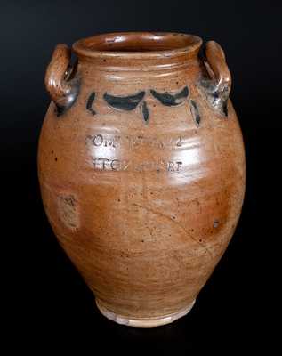 COMMERAWS STONEWARE Jar w/ Impressed Decoration, Manhattan, circa 1810