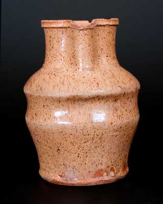 Unusual Redware Pitcher, possibly Samuel Butter, Clarksburg, WV, 1820-50