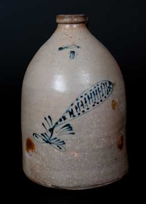 D. WESTON / ELLENVILLE, NY Stoneware Jug with Floral Decoration